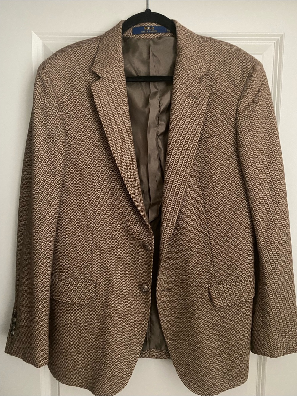 Polo by Ralph Lauren Tan/Brown Herringbone Wool Sport Coat